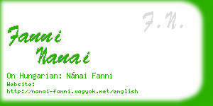 fanni nanai business card